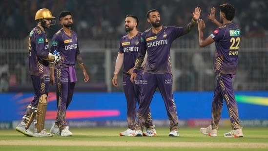 Kolkata Knight Riders celebrate victory against Delhi Capitals in Match No. 47