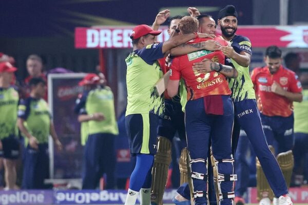 Punjab Kings celebrate their remarkable victory after an unforgettable chase against Kolkata Knight Riders.