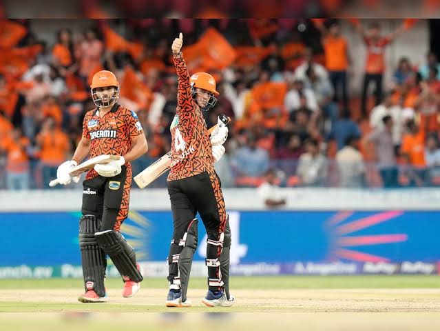 Abhishek Sharma celebrates after scoring a quickfire 66 off 28 balls, leading Sunrisers Hyderabad to a 5-wicket victory over Punjab Kings in IPL Match No. 69