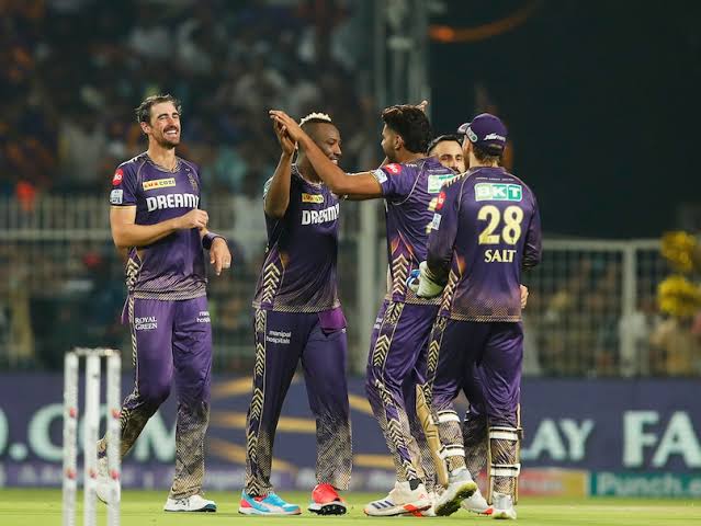 Kolkata Knight Riders celebrate their victory over Mumbai Indians