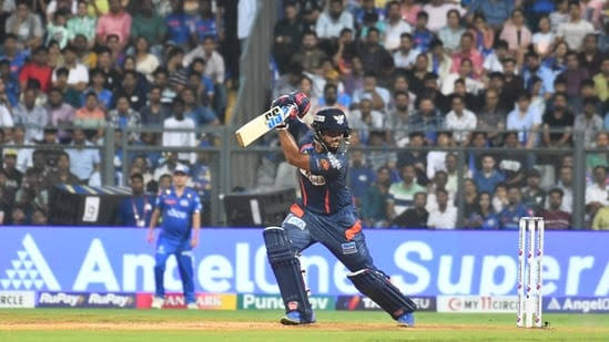 Lucknow Super Giants celebrate their victory over Mumbai Indians in IPL Match No. 67 at Wankhede Stadium.