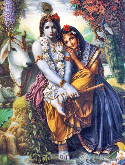 Radha Krishna with Nandi