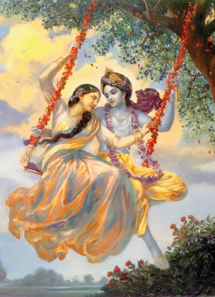 Radha Krishna on swing